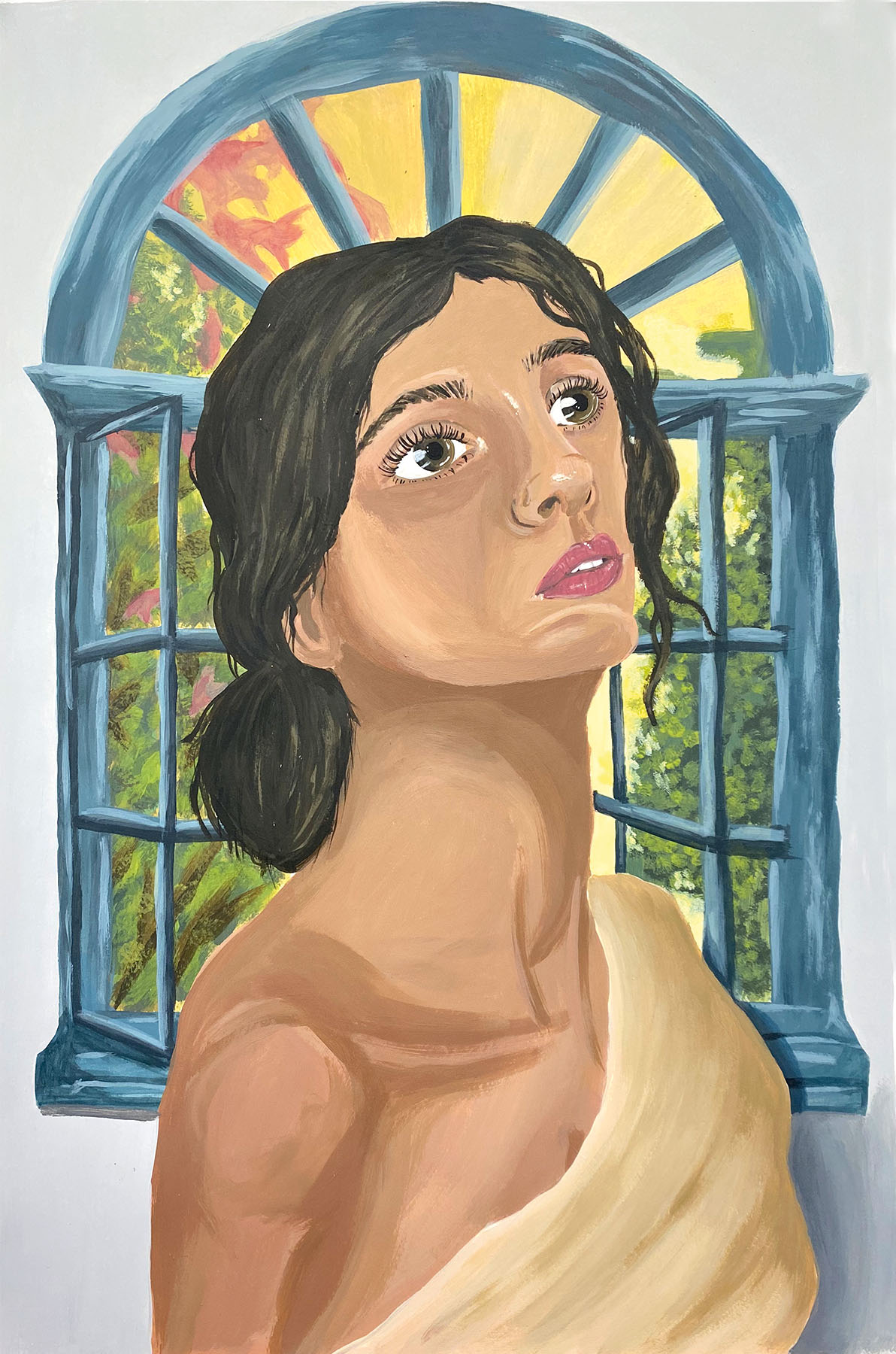 Bild Frau vor Fenster